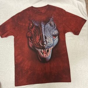 The Mountain red tie dye dinosaur short sleeve tee t-shirt xl